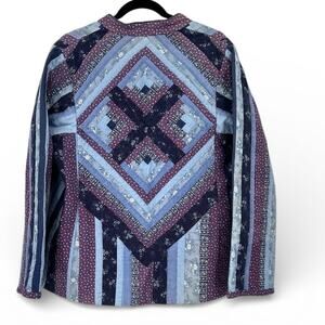 Vintage Grandmacore Cottagecore patchwork quilt Jacket Blazer Log Cabin Prairie